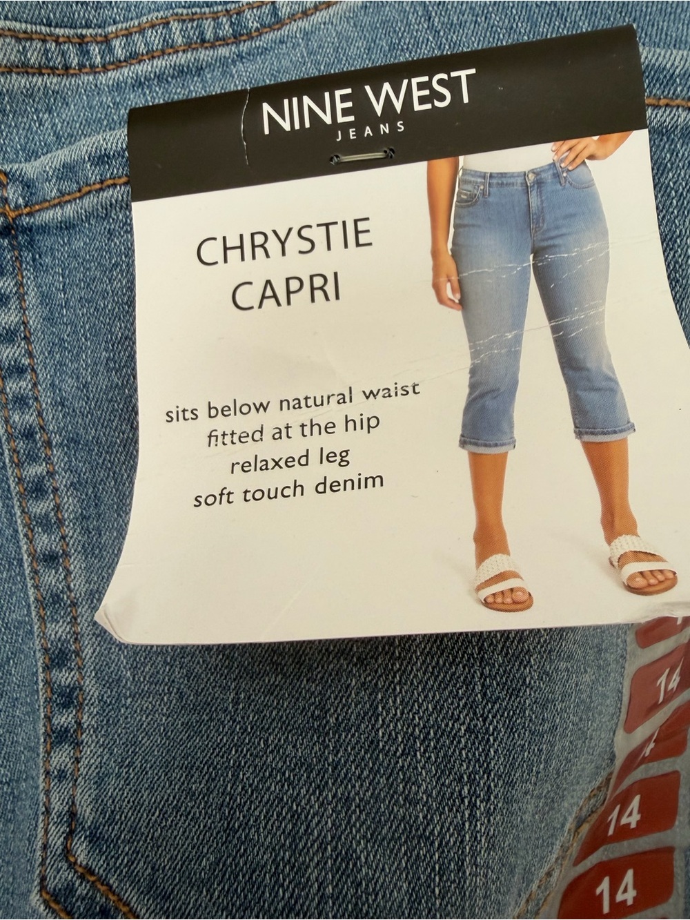 Nine West Women's NWT Chrystie Capri Jeans Size 14 Medium Wash Blitz